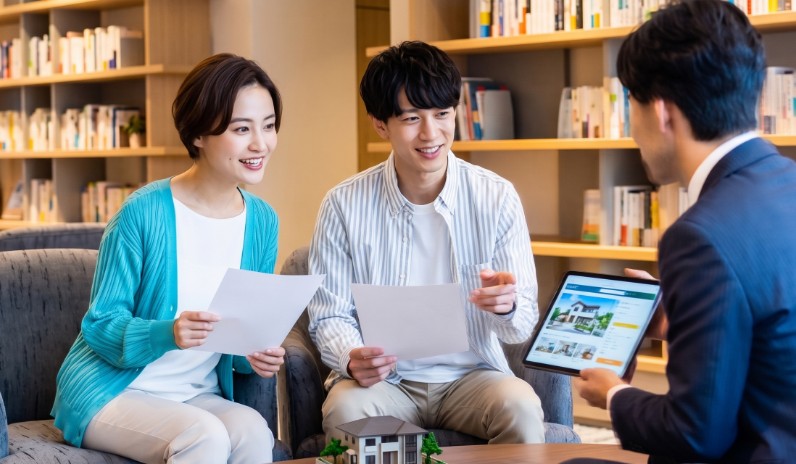 スタッフに相談する夫婦