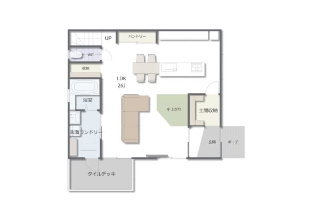 家族が集まる26帖LDKの家