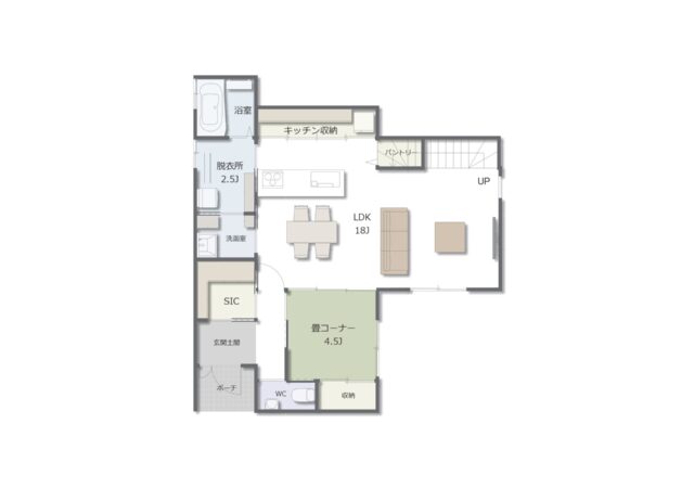 回れる水まわりで家事効率アップの間取り