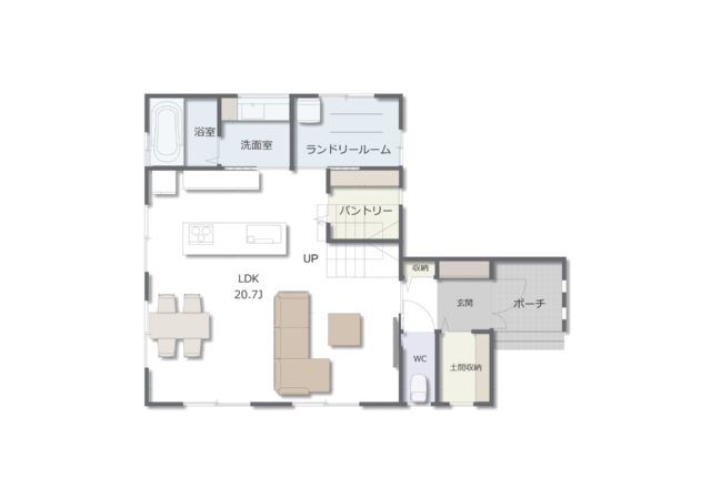 収納計画×アイランドキッチンで快適に暮らす家