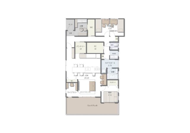 動線と収納が整う、30坪の平屋