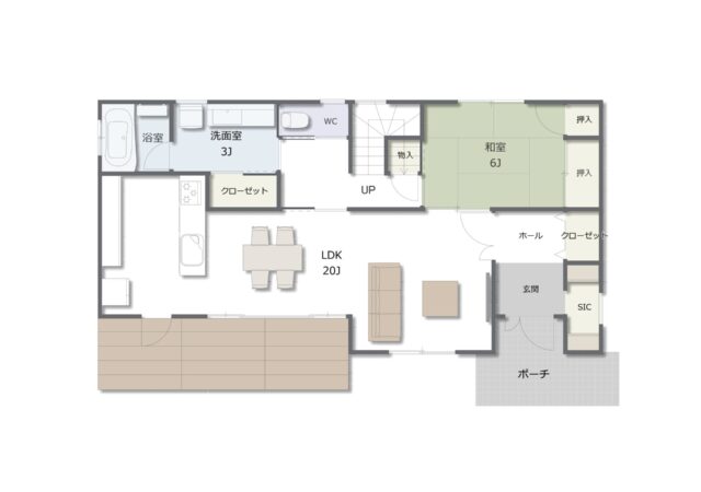 和室と書斎のあるゆとりの間取り