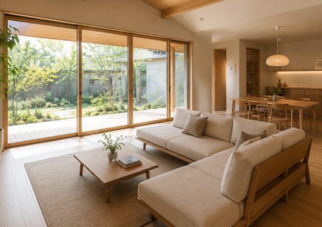 家族の気配を感じられる平屋の住まい