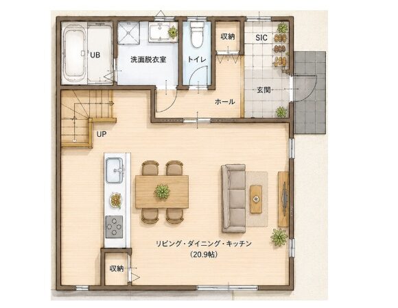 暮らしに寄り添う収納充実の3LDK